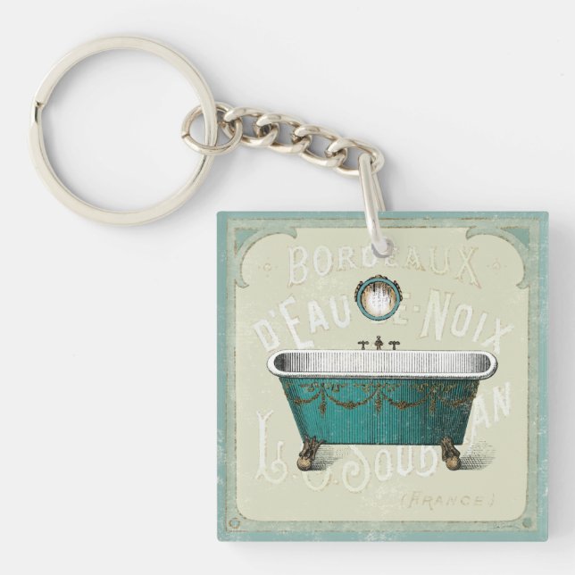 Vintage Parisian Bath Keychain (Front)