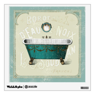 Vintage Parisian Bath Wall Sticker