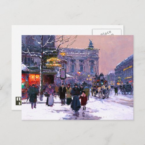 Vintage Parisian Scene Christmas Postcards