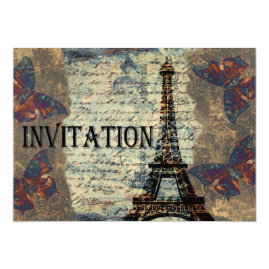 Vintage Eiffel Tower Paris 
Wedding Invitations 