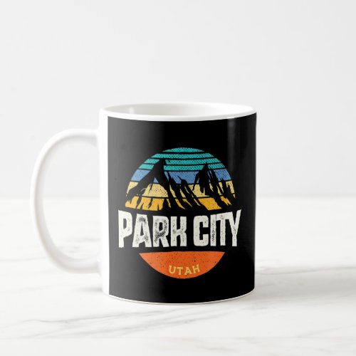Vintage Park City Utah Ski Souvenirs Mountain  Coffee Mug
