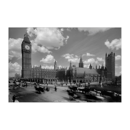 Vintage Parliament and Westminster Hall c 1880 Acrylic Print