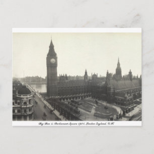 Vintage Parliament Square, Big Ben 1904 London Postcard