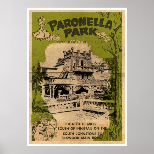 Vintage Paronella Park Travel Poster (Front)