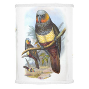 Vintage Parrot Bird Grey Yellow Brown Lamp Shade