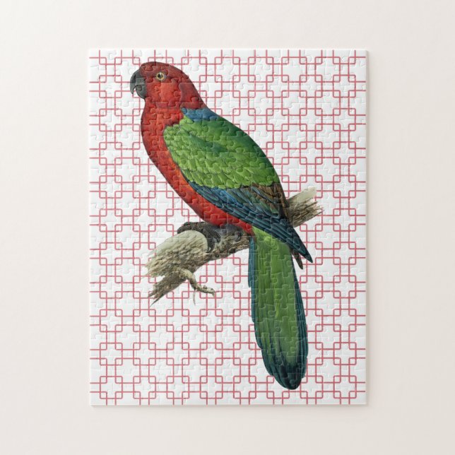 Vintage Parrot Bird on Retro Art Jigsaw Puzzle (Vertical)