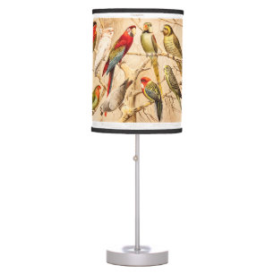 Vintage Parrot Cockatoo Conure Parakeet Cockatiel Table Lamp