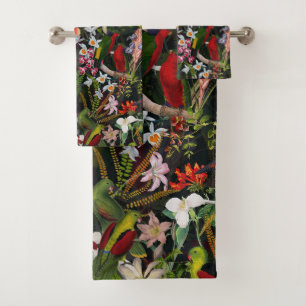 Vintage Parrot Jungle 1 Pattern Bath Towel Set