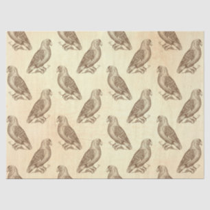 Vintage Parrots on Cream Decoupage Tissue Paper