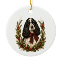 Vintage Parti Cocker Spaniel Christmas Ornament
