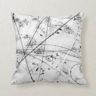 Vintage Partice Physics Tracks on White Throw Pillow