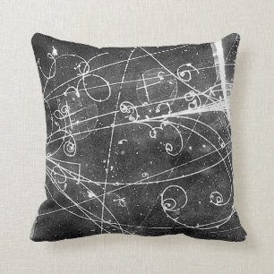 Vintage Partice Physics Tracks Throw Pillow