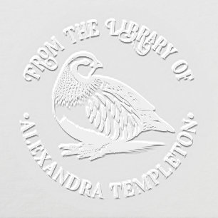 Vintage Partridge Game Bird #2 Library Book Name Embosser