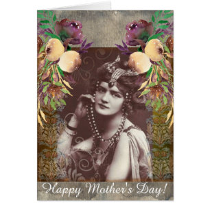 Vintage Party Girl on Victorian Tapestry Cards
