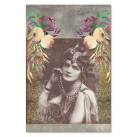 Vintage Party Girl Victorian Tapestry Tissue Paper