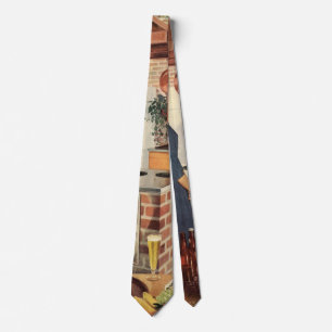 Vintage Party in the Kitchen, Beer and Appetizers Neck Tie