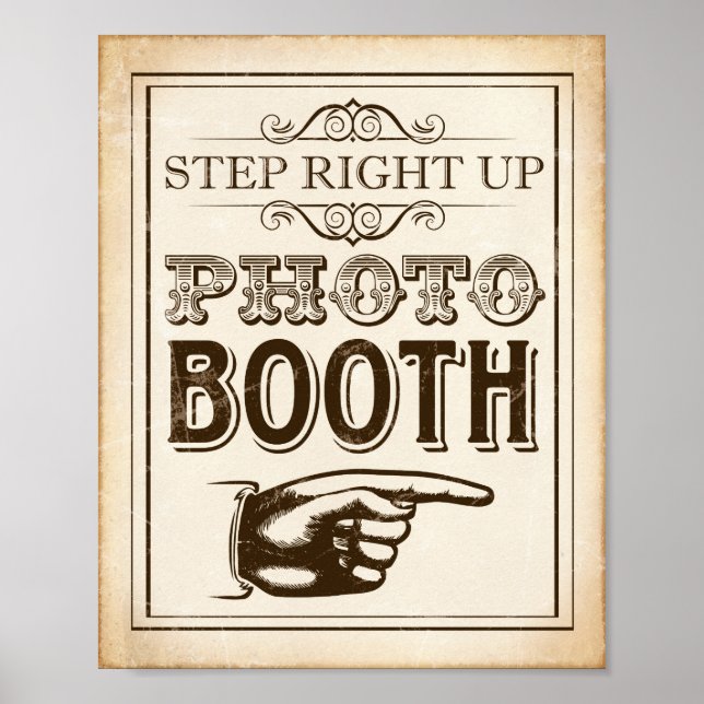 Vintage Party PHOTO BOOTH Sign Print Old West (Front)