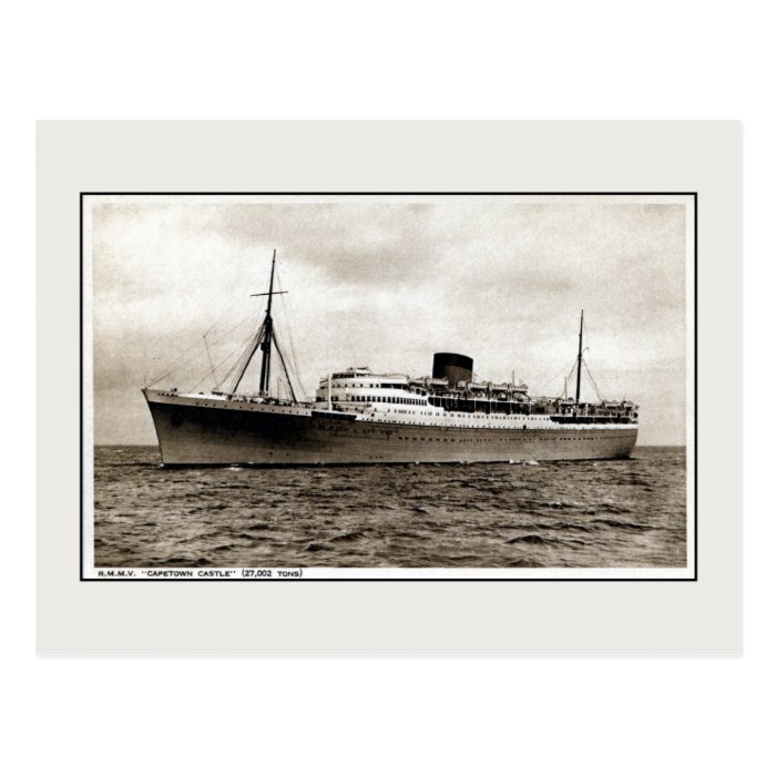 Vintage passenger ship RMMV Capetown Castle Post Card
