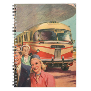 Vintage Passengers on Vacation at the Bus Depot Notebook