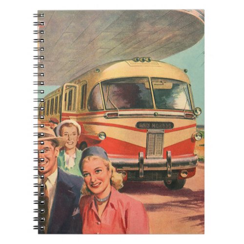 Vintage Passengers on Vacation at the Bus Depot Notebook