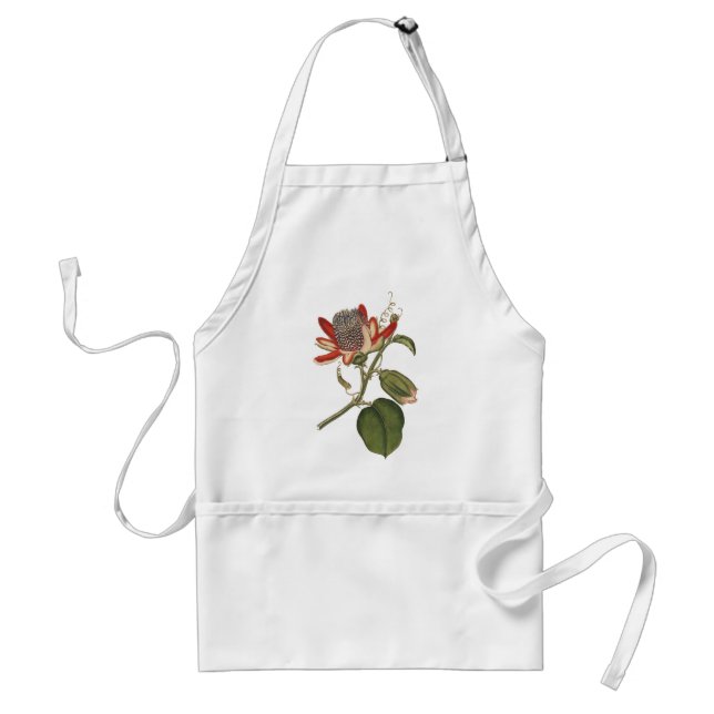 Vintage Passion Flower Adult Apron (Front)