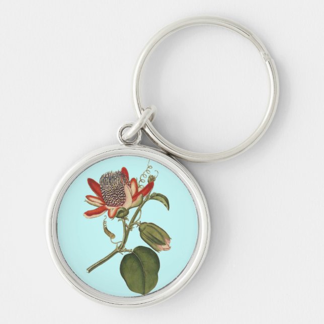 Vintage Passion Flower Keychain (Front)