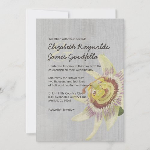 Vintage Passion Flower Wedding Invitations
