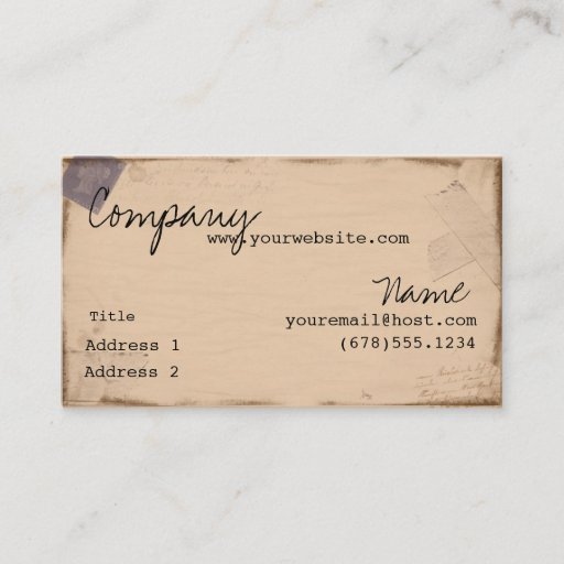 Customizable Vintage Passport Business Cards