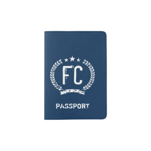 Vintage passport holder Cool cover with monogram