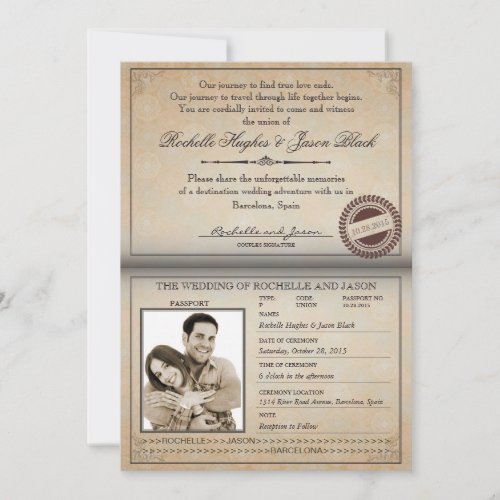 Vintage Passport Invitation