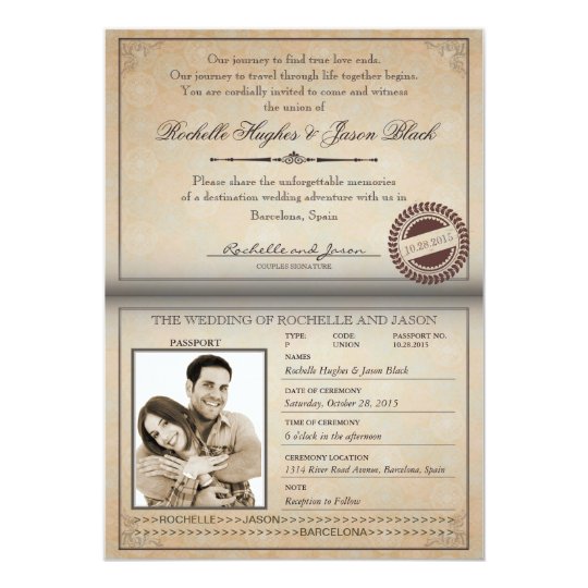 Vintage Passport Invitations 6