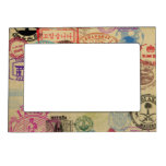 Vintage Passport Stamps 5x7 Magnetic Frame at Zazzle