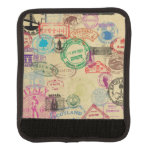 Vintage Passport Stamps Luggage Handle Wrap at Zazzle