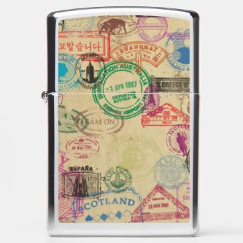 Vintage Passport Stamps Zippo Lighter by JCDesignsUK at Zazzle