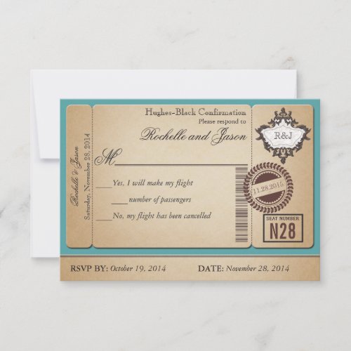 Vintage Passport Ticket RSVP