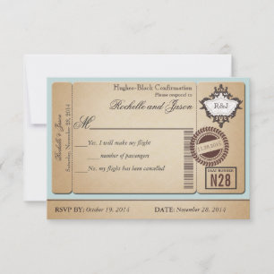 Vintage Passport Ticket RSVP