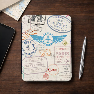 Vintage Passport Travel Stamp Collage Kindle Cover