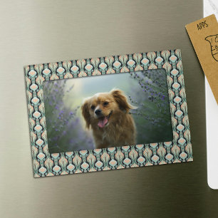 Vintage Pastel Abstract Botanical Floral Pattern Magnetic Frame