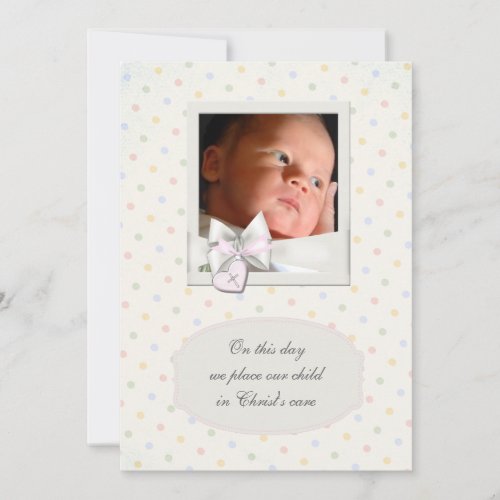 Vintage Pastel Baby Girl Christening Invitations