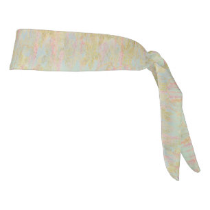 Vintage Pastel Blue Green Pink Elegant Floral Tie Headband