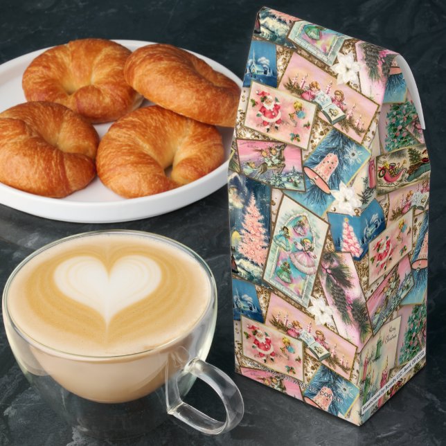 Vintage Pastel Christmas Card Collage Roasted Coffee (Breakfast)
