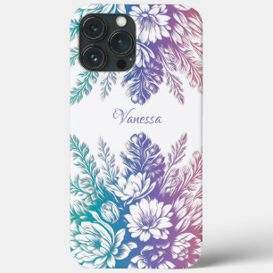 Vintage Pastel Colorful Floral Design iPhone 13 Pro Max Case