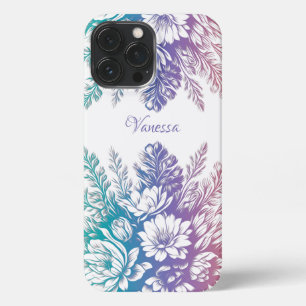 Vintage Pastel Colorful Floral Design iPhone 13 Pro Max Case