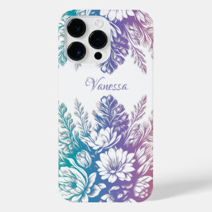 Vintage Pastel Colorful Floral Design iPhone 14 Pro Max Case