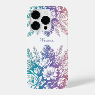 Vintage Pastel Colorful Floral Design iPhone 14 Pro Case