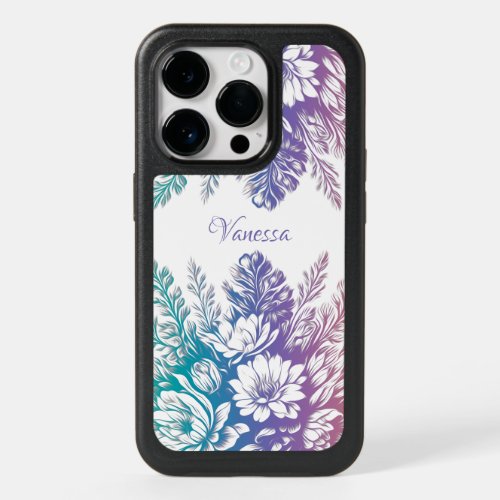 Vintage Pastel Colorful Floral Design OtterBox iPhone 14 Pro Case