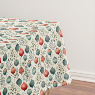 Vintage pastel colors Christmas baubles decoration Tablecloth