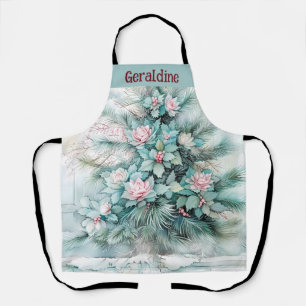 Vintage Pastel Customizable Christmas Apron
