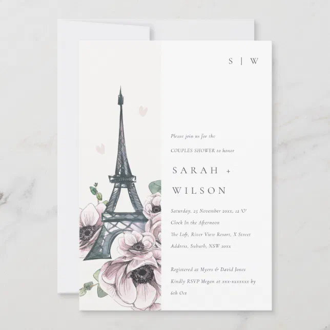 Vintage Pastel Eiffel Tower Floral Couples Shower Invitation Zazzle vintage-pastel-eiffel-tower-floral-couples-shower-invitation-zazzle