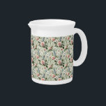 Vintage Pastel Floral Botanical Pattern Beverage Pitcher<br><div class="desc">This vintage floral pattern captures the timeless beauty of botanical illustration with a soft, romantic touch. Featuring delicate blush roses, white daisies, lavender sprigs, and blue wildflowers, the composition is set against a soothing soft green background that enhances the natural charm of each bloom. The palette leans into gentle pastels,...</div>